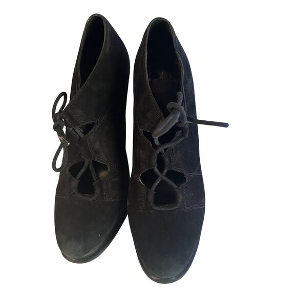 Diane Von Furstenberg suede leather black bootie size 7.5 M - Picture 2 of 6